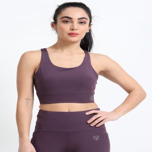 Plum Power Sports Bra with cookie cups