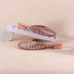 Women Pink Ethnic Slip Ons