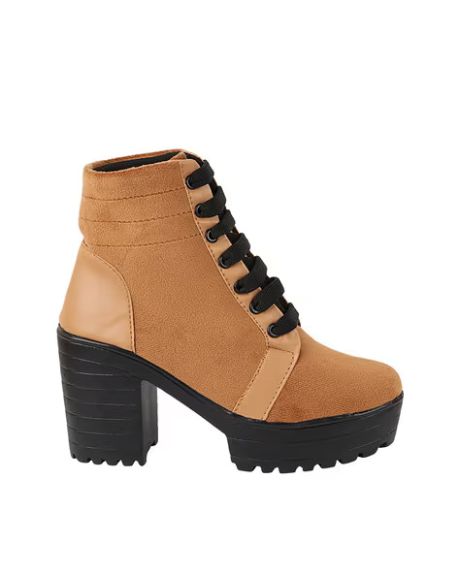 SHOETOPIA,Panelled Lace-Up Boots