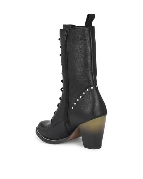 DELIZE,Round-Toe Heeled Knee-Length Boots