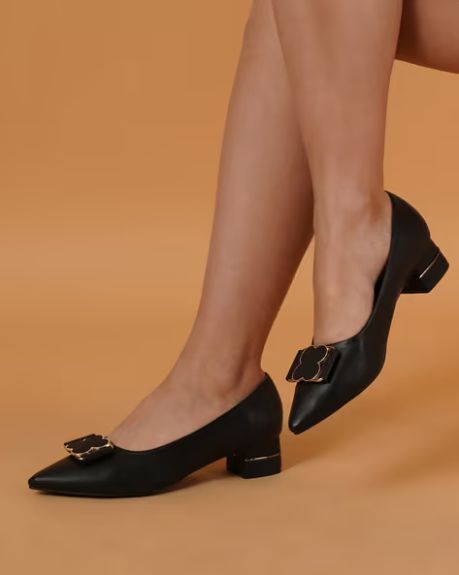 SHERRIF, Women Round-Toe Chunky-Heeled Shoes