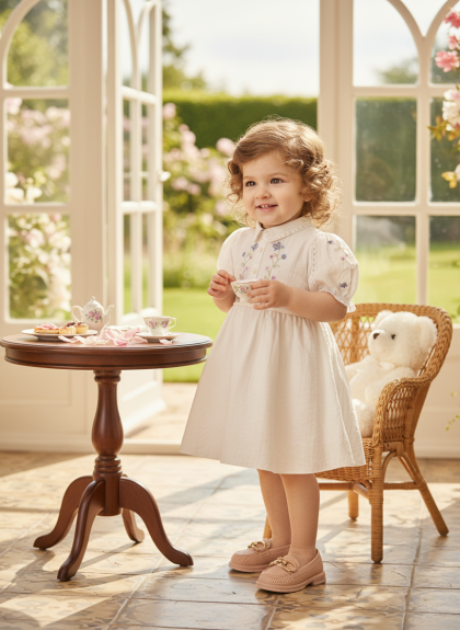 Peppermint Girls A-Line Plain Dress - 1-2Y 