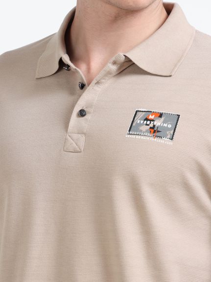 Stylesmyth Printed Chenille Knit Polo Half-Sleeve T-Shirt for Men