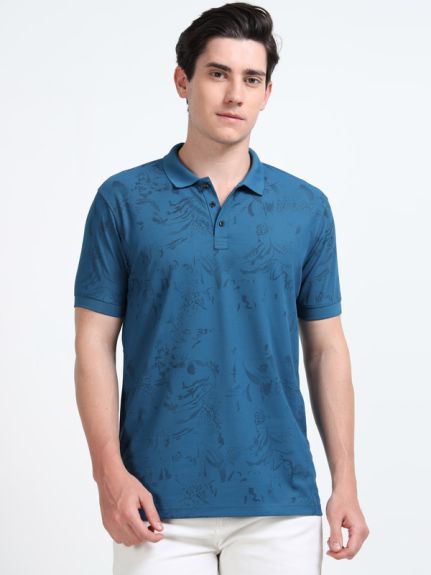 Stylesmyth 100% Polyester Dri-Fit Polo T-Shirt Navy | All-Over Print