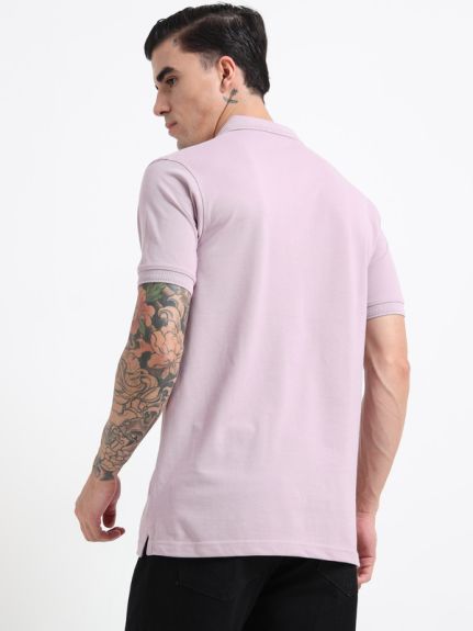 BASIC POLO TSHIRT LIGHT MAUVE