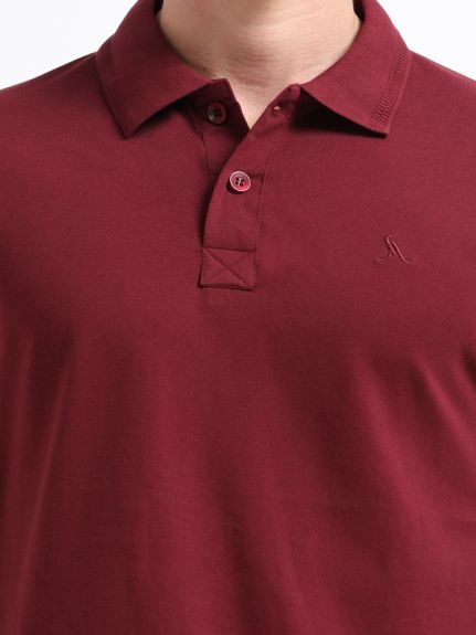 BASIC POLO TSHIRT WINE BERRY