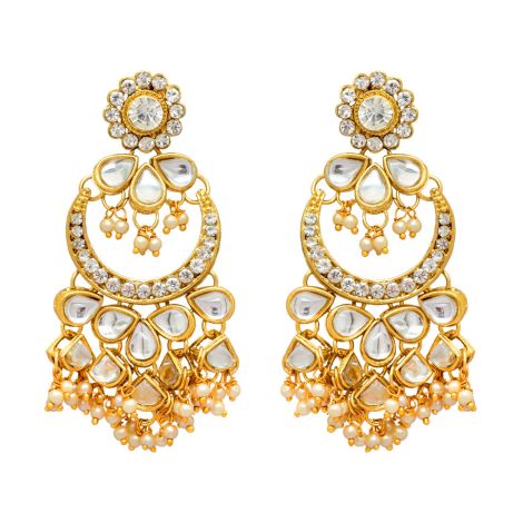 White Color Kundan Necklace Set