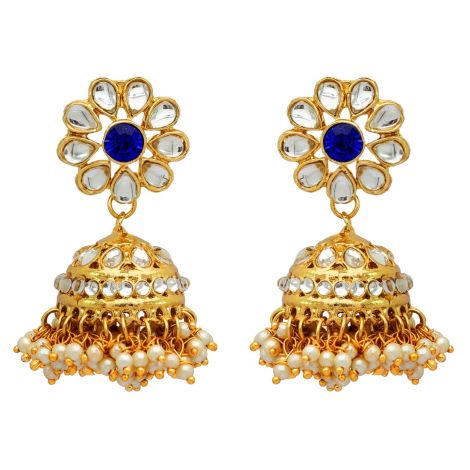 Blue Color Choker Kundan Necklace Set