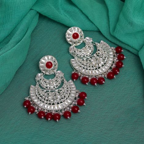Maroon Color Choker Kundan Necklace Set