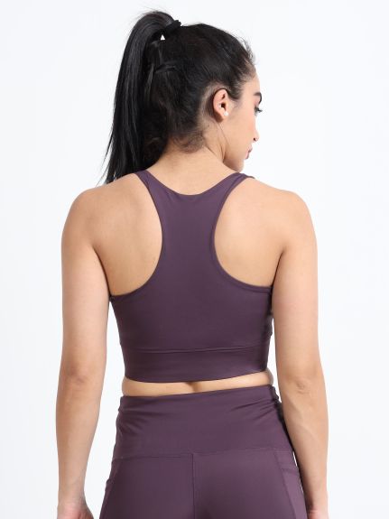 Plum Power Sports Bra with cookie cups