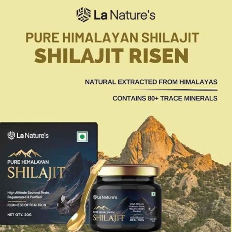 La Nature's Pure Himalayan Shilajit/Shilajeet Resin 20 gms |Rich in Fulvic Acid |Containing Lab Certificate| 100% Ayurvedic may helps Strength & Stamina for Men and Women - 20 gm Bottle