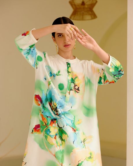 MINT WIND GATHERED TUNIC