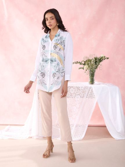 AQUA GREEN PLASMA FOIL FLASH SHIRT