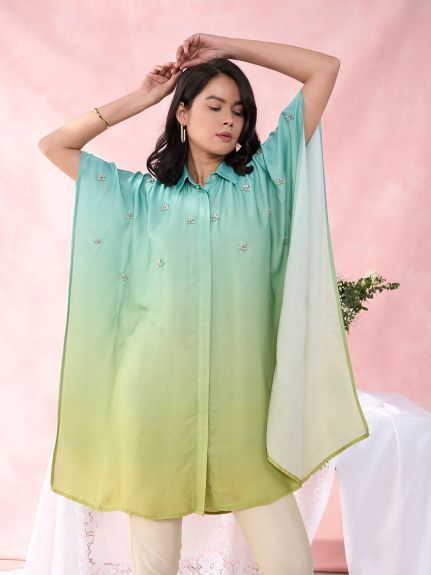 OMBRE BLUE GREEN TAROL SHIRT