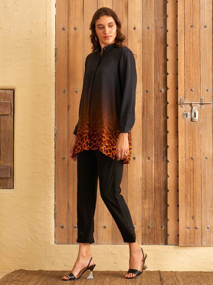 WHISKERS BLACK CONCEAL PLACKET SHIRT