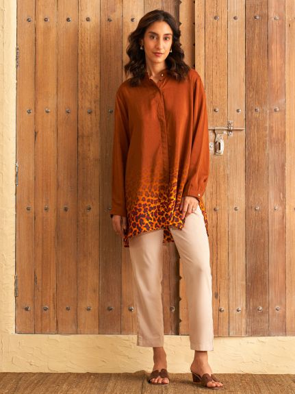 WHISKERS BROWN CONCEAL PLACKET SHIRT