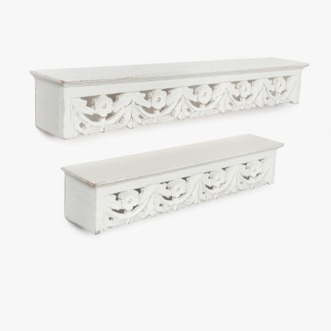 CASADECOR White Mystique Wall Shelves (Set Of 2)