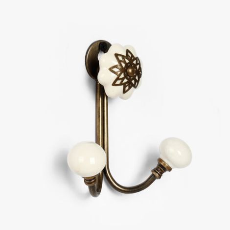 CASADECOR Off-White Ceramic Wall Hook