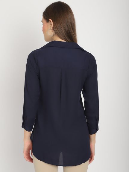 NAVY CRYSTALLINE SHIRT