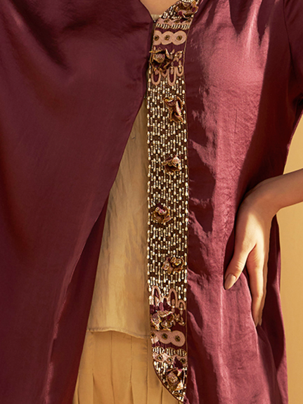 PLUM/LIGHT GOLD CHARLES TUNIC