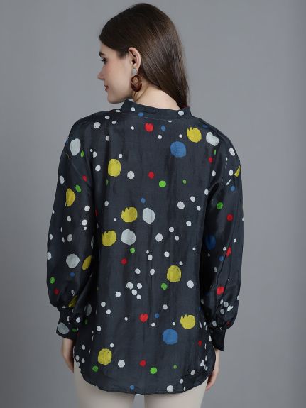 GREY SPOTTED KUBER SHIRT