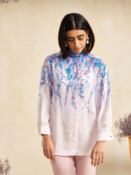 BLUE BLOSSOM CHIN SHIRT