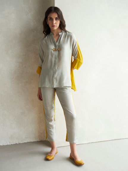 MUSTARD / GREY RESORT CO-ORD SET