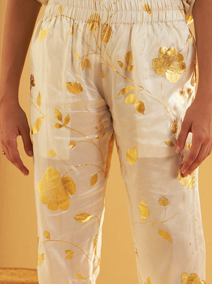 WHITE GLEE TROU PANTS