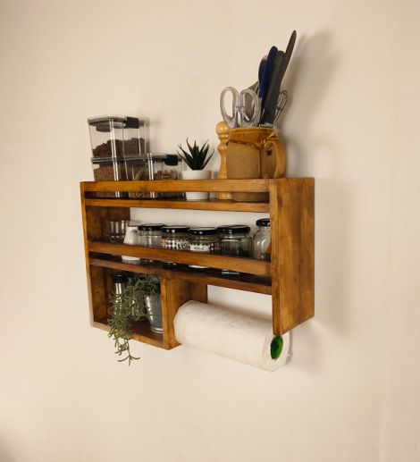 IKIRU Eleanor Wooden Kitchen Storage Rack | Multipurpose Wooden Dish Rack