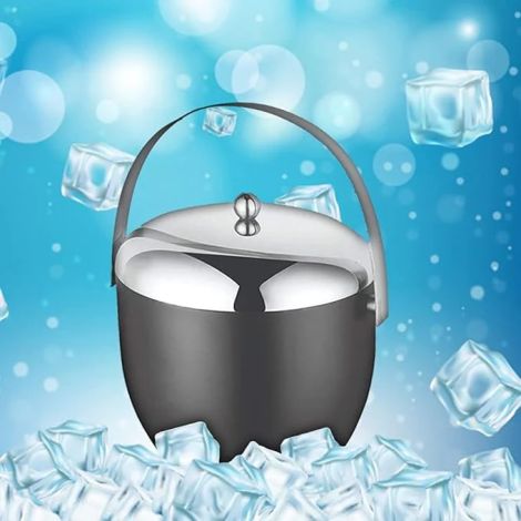 FnS Stainless Steel Apple Ice Bucket (Black)