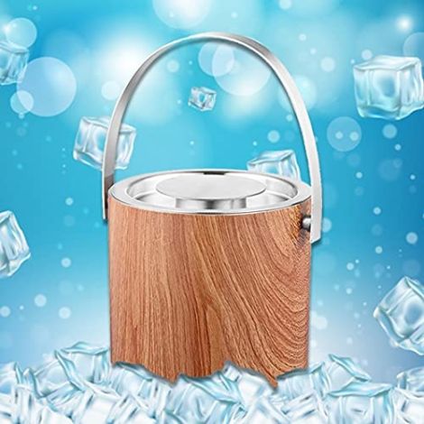 FnS Stainless Steel Ice Bucket (Wooden)