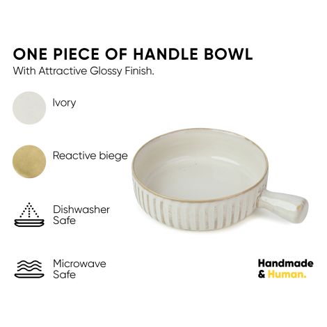 Ceramic Pasta Bowl Set, 17cm, 1 Piece, White | Self Reactive Collection