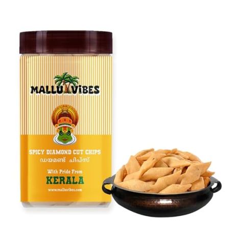 Mallu Vibes Kerala Spicy Diamond Cuts Snacks | Crispy Rice (200g)