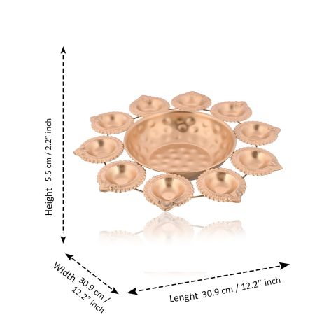 CraftVatika Iron Urli Bowl for Home Decor Decorative Diya Flower Shape Flower | Diwali Decoration Items for Home - Handcrafted Bowl for Floating Flowers and Tea Light Candles Home, urli (Pack of 5)