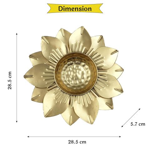 CraftVatika Floral Urli Bowl for Diwali Gift Items for Home Decoration Decor - Iron Flower Shaped Bowl for Gift, Decor, Living Room, Diwali Festival Diwali Gifts (Set of 1)