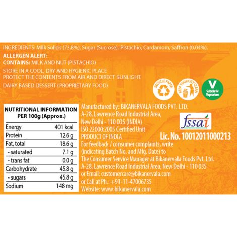 Khoya kesar peda (Bikanervala)