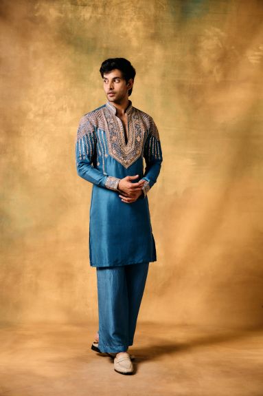 Royal Wave Blue Kurta Set
