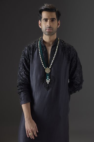Obsidian Mirage Embroidered Kurta Set