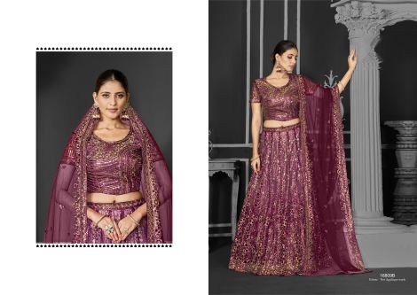 Women's Embroidered Semi-Stitched Lehenga Choli with Dupatta | Maroon