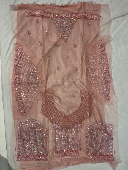 Women's Net Embroidered Semi-Stitched Lehenga Choli with Dupatta | Gajari