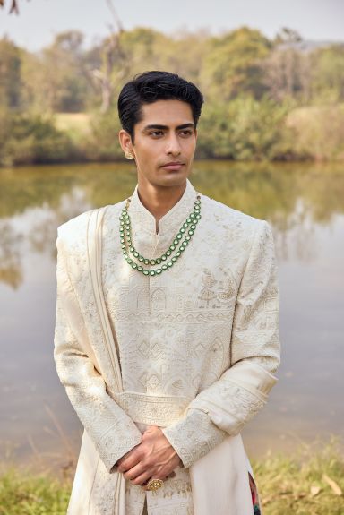 Ivory Maharaja Sherwani Ensemble