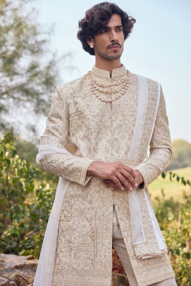 Mehr Ivory Heritage Sherwani Set
