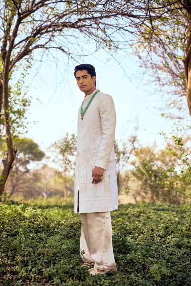 The Heirloom Ivory Embroidered Sherwani