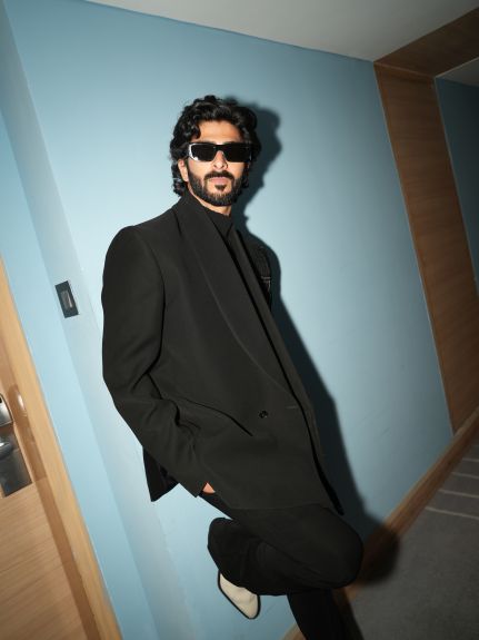 Tan Silk Blossom Tuxedo Set