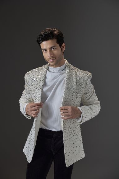 Ivory Eclipse Crystal Tuxedo Set