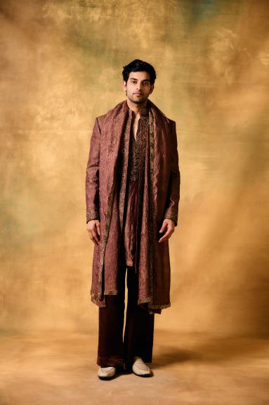 Regal Crush Purple Indo-Western Set for Men