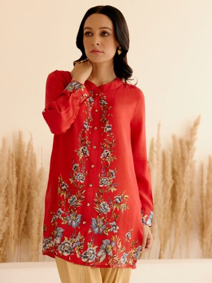 MANTRA RED BUTTON DOWN SHIRT