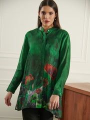 GREEN BODHI CONCEAL BUTTON SHIRT