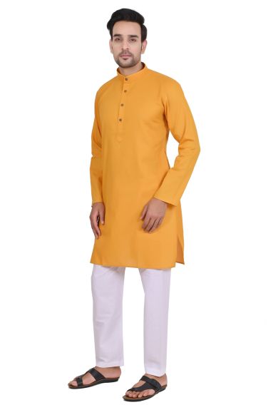 Men's Solid Cotton Kurta with Aligarhi Pyjama