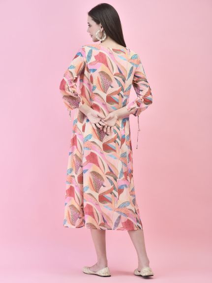 Shree Women Georgette Multicolor Floral Print Dress